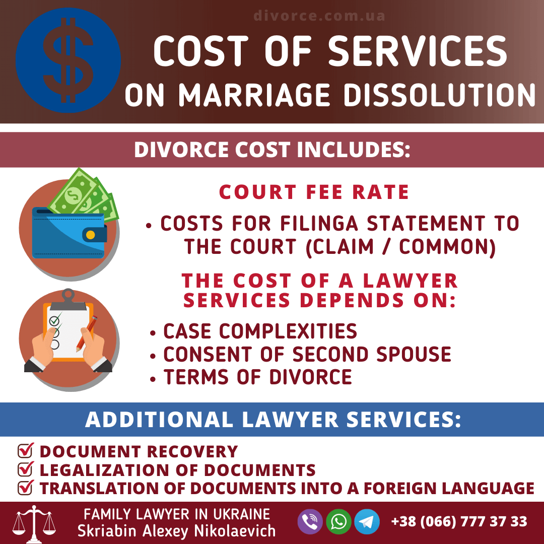 💔 Divorce Service Cost 2021 🏆 Divorce from an attorney or lawyer in Ukraine